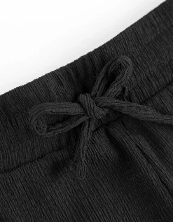 Short - Materiaalmix - zwart