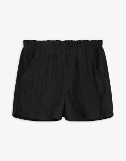 Short - Materiaalmix - zwart