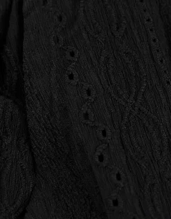 Short - Materiaalmix - zwart