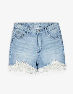 Short - Met kant - lichtblauw