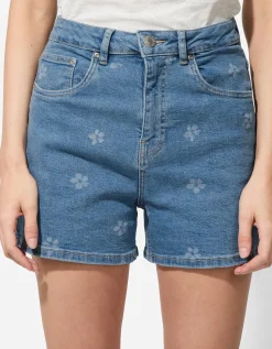 Short - Motief all-over - blauw
