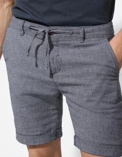 Short - Vaste pijpomslag - donkerblauw