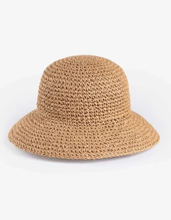 Strohoed - patroon - beige