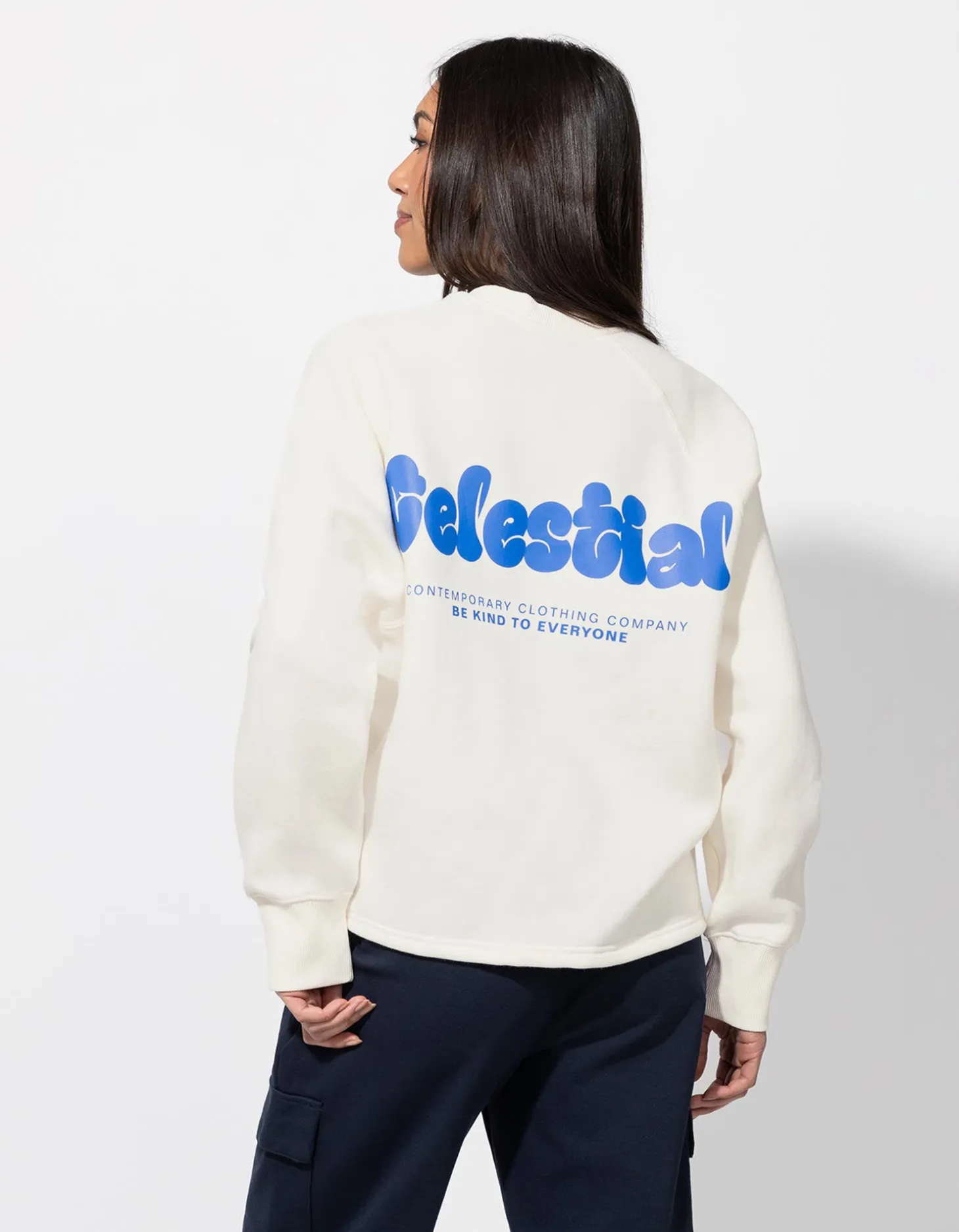 Sweatshirt - Afdrukken achteraan - wit