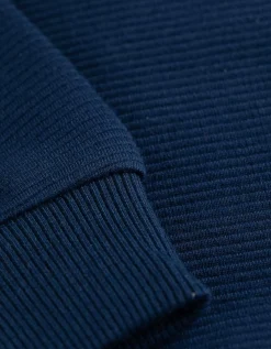 Sweatshirt - Bandje met drukknoop - donkerblauw