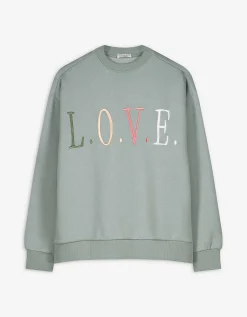 Sweatshirt - Borduursel - lichtgroen