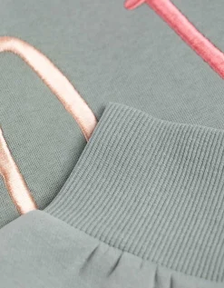 Sweatshirt - Borduursel - lichtgroen
