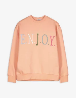 Sweatshirt - Borduursel - lichtrood