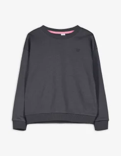 Sweatshirt - Borduursels - donkergrijs