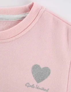 Sweatshirt - Glitterprint - roze