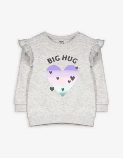 Sweatshirt - Glitterprint - lichtgrijs