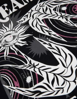Sweatshirt - Print op rug - zwart