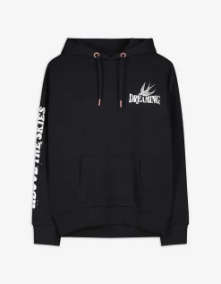 Sweatshirt - Print op rug - zwart