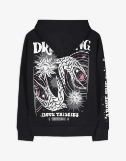 Sweatshirt - Print op rug - zwart