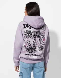 Sweatshirt - Print op rug - lila