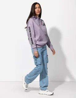 Sweatshirt - Print op rug - lila