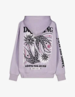 Sweatshirt - Print op rug - lila