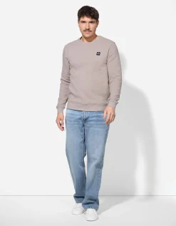 Sweatshirt - Ronde hals - beige