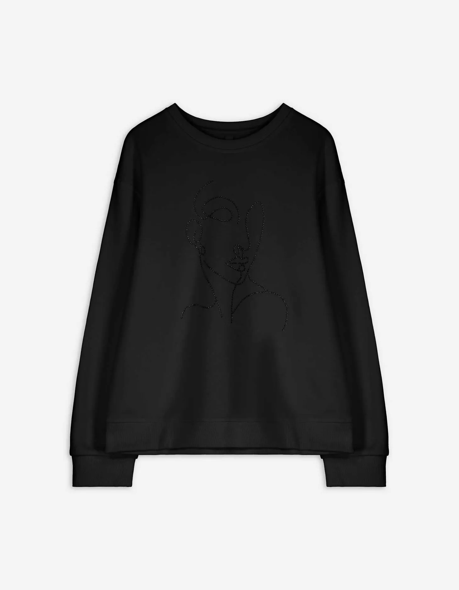 Sweatshirt - Siersteentjes - zwart