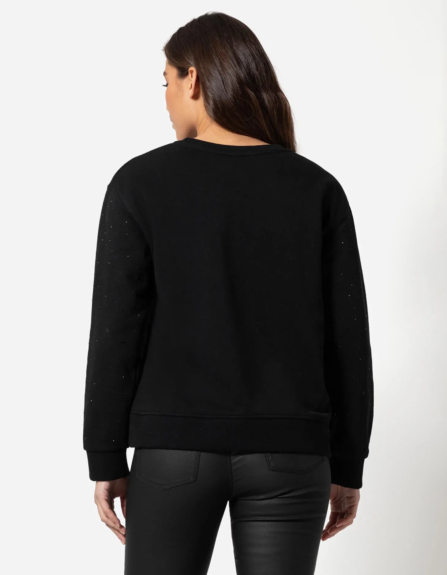 Sweatshirt - Siersteentjes - zwart