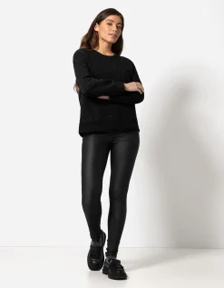 Sweatshirt - Siersteentjes - zwart