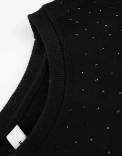 Sweatshirt - Siersteentjes - zwart