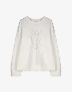 Sweatshirt - Siersteentjes - wit