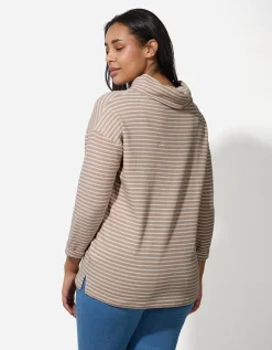 Sweatshirt - Strepen - beige