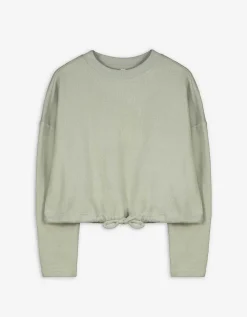 Sweatshirt - Tunnelkoord in de zoom - groen