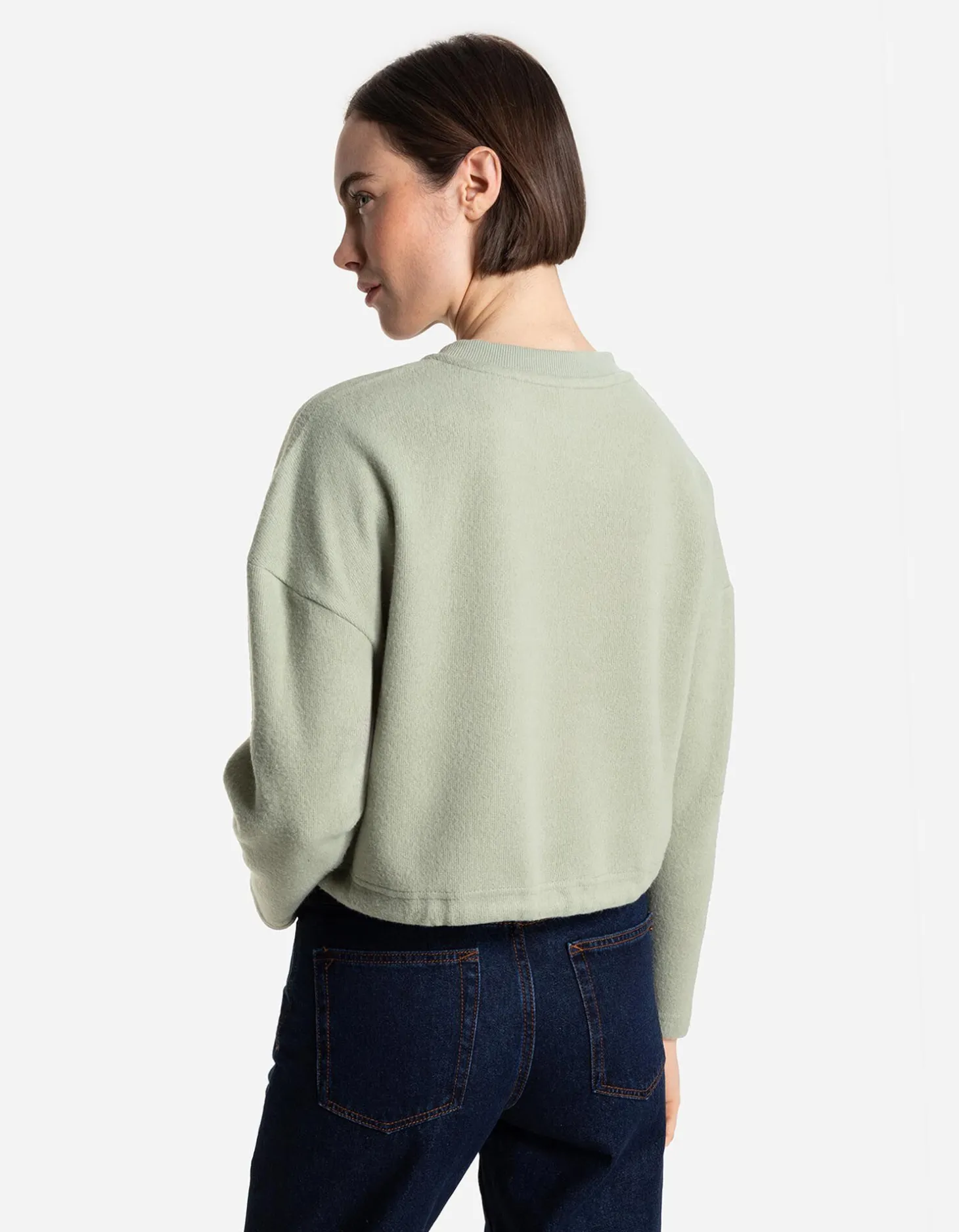 Sweatshirt - Tunnelkoord in de zoom - groen