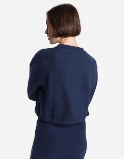 Sweatshirt - Tunnelkoord in de zoom - donkerblauw
