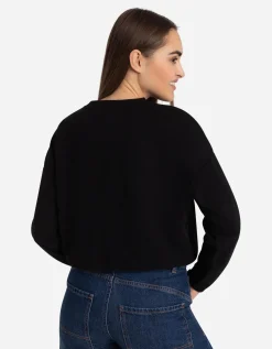 Sweatshirt - Tunnelkoord in de zoom - zwart