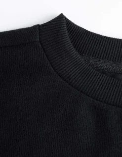 Sweatshirt - Tunnelkoord in de zoom - zwart