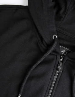 Sweatvest - Capuchon met tunnelkoord - zwart