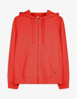 Sweatvest - Capuchon met tunnelkoord - rood