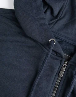 Sweatvest - Capuchon met tunnelkoord - donkerblauw