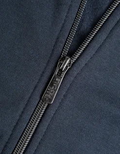 Sweatvest - Capuchon met tunnelkoord - donkerblauw