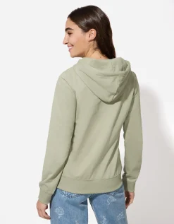 Sweatvest - Capuchon met tunnelkoord - groen