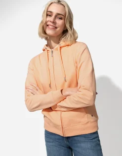 Sweatvest - Capuchon met tunnelkoord - oranje