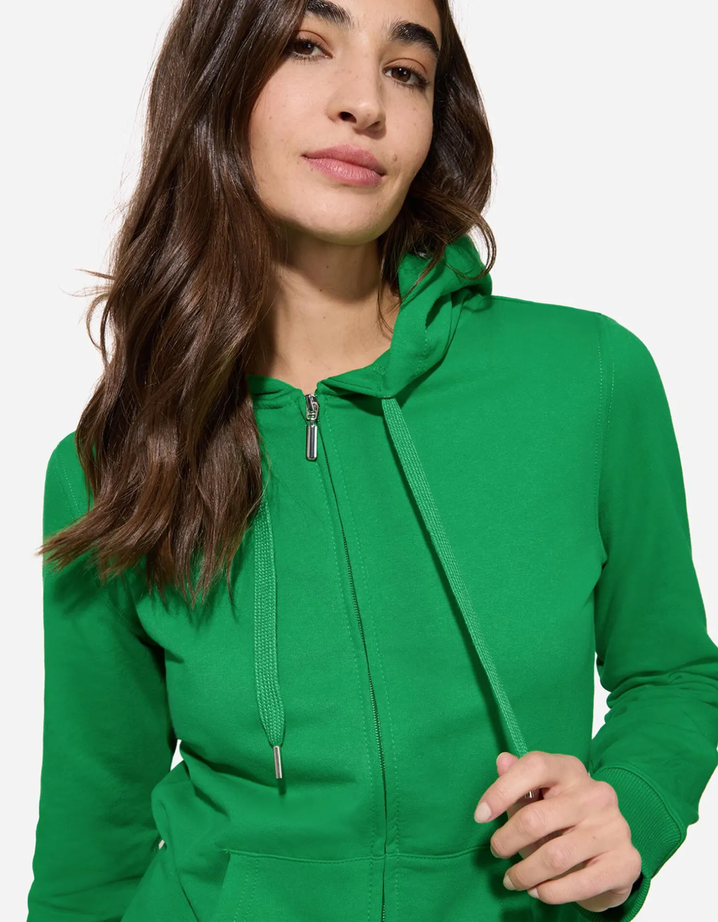 Sweatvest - Capuchon met tunnelkoord - groen