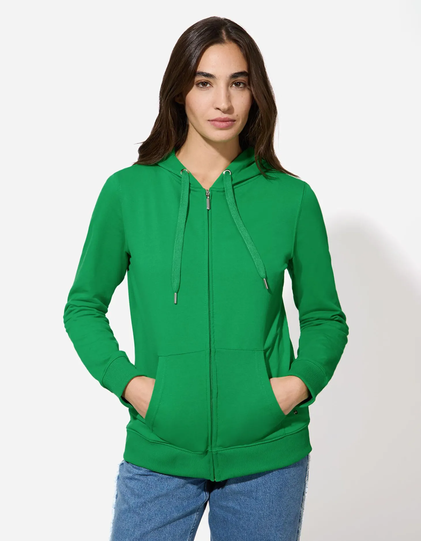 Sweatvest - Capuchon met tunnelkoord - groen