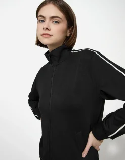 Sweatvest - Galons - zwart
