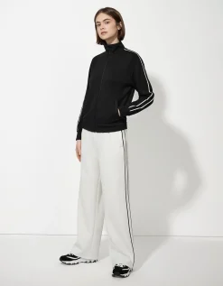Sweatvest - Galons - zwart