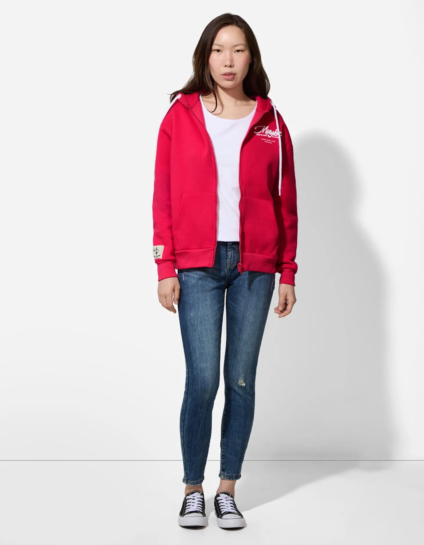 Sweatvest - Oversized fit - donkerrood