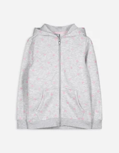 Sweatvest - Print all-over - lichtgrijs
