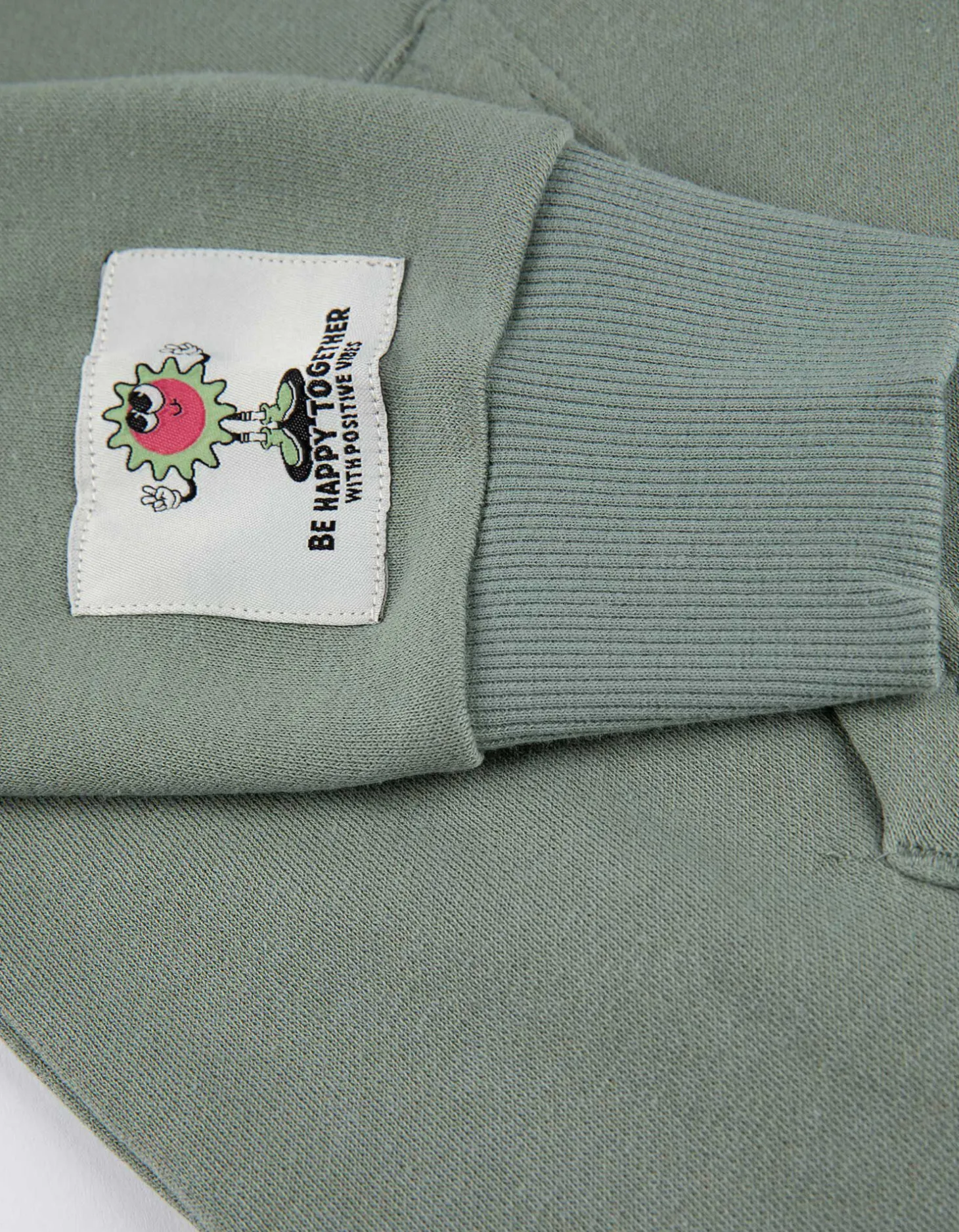 Sweatvest - Print op rug - groen