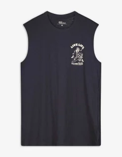 Tanktop - Afdrukken achteraan - donkerblauw