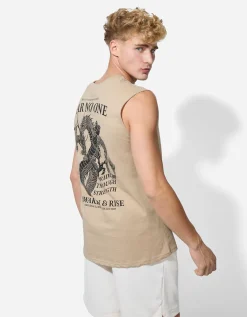 Tanktop - Afdrukken achteraan - beige