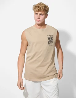 Tanktop - Afdrukken achteraan - beige