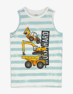 Tanktop - Print all-over - wit